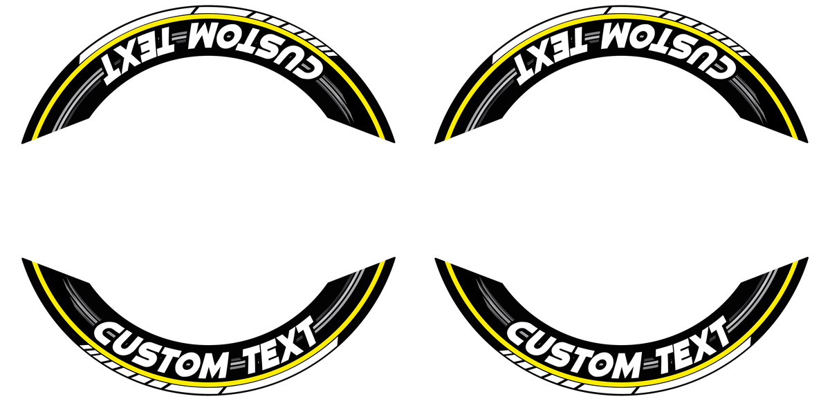 Individuelle Felgenaufkleber "Scratched" Premium geteilt Wheelsticker gelb