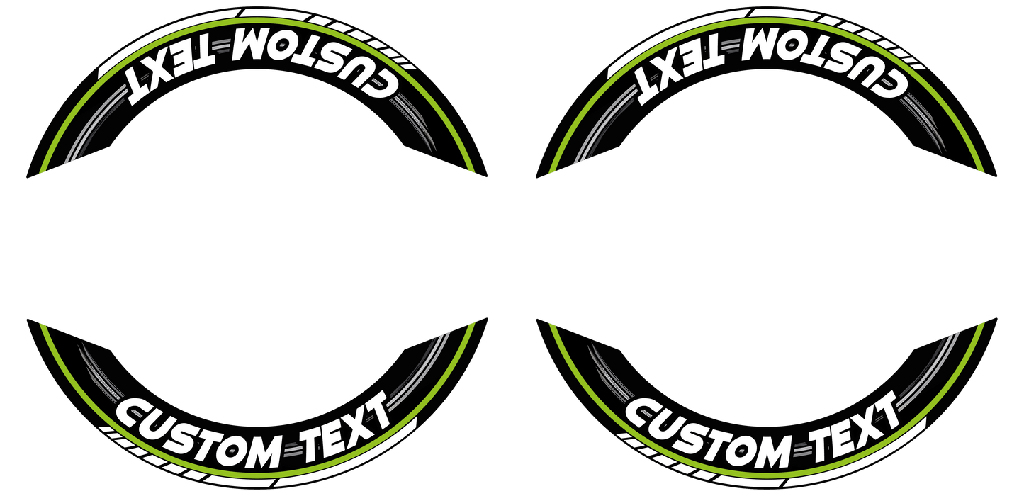 Individuelle Felgenaufkleber "Scratched" Premium geteilt Wheelsticker grün