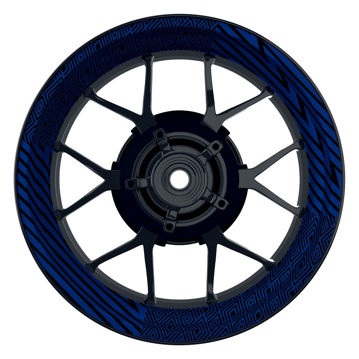 Felgenaufkleber Trouble schwarz Wheelsticker Premium blau