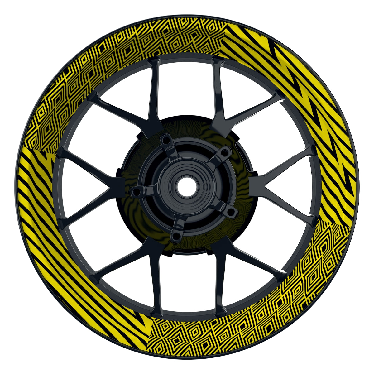 Felgenaufkleber Trouble schwarz Wheelsticker Premium gelb