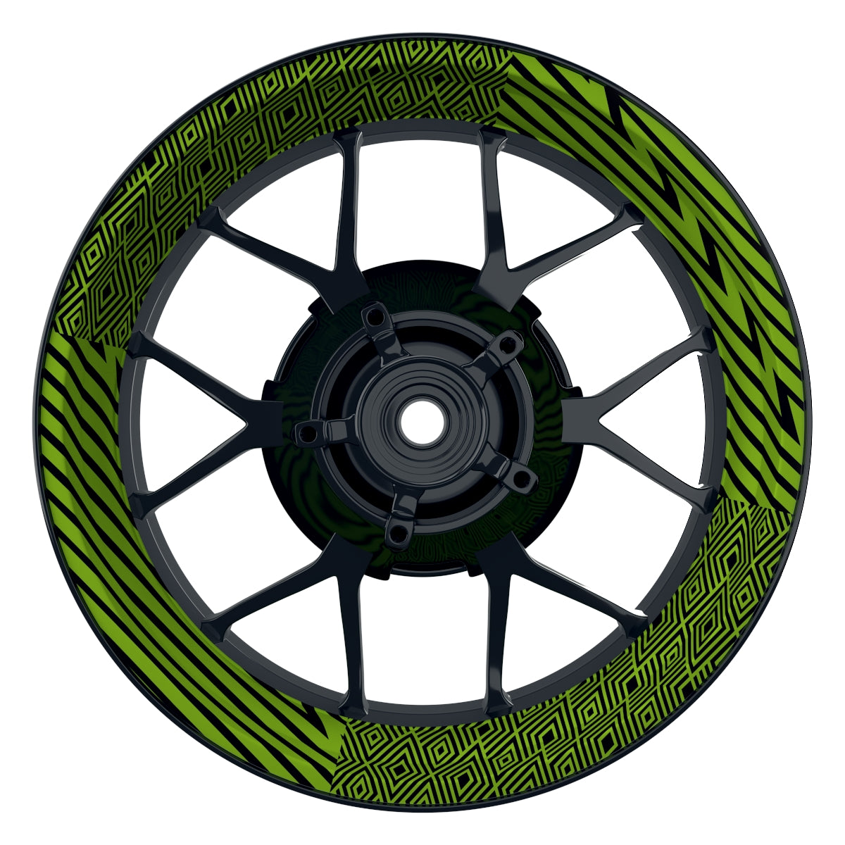 Felgenaufkleber Trouble schwarz Wheelsticker Premium grün