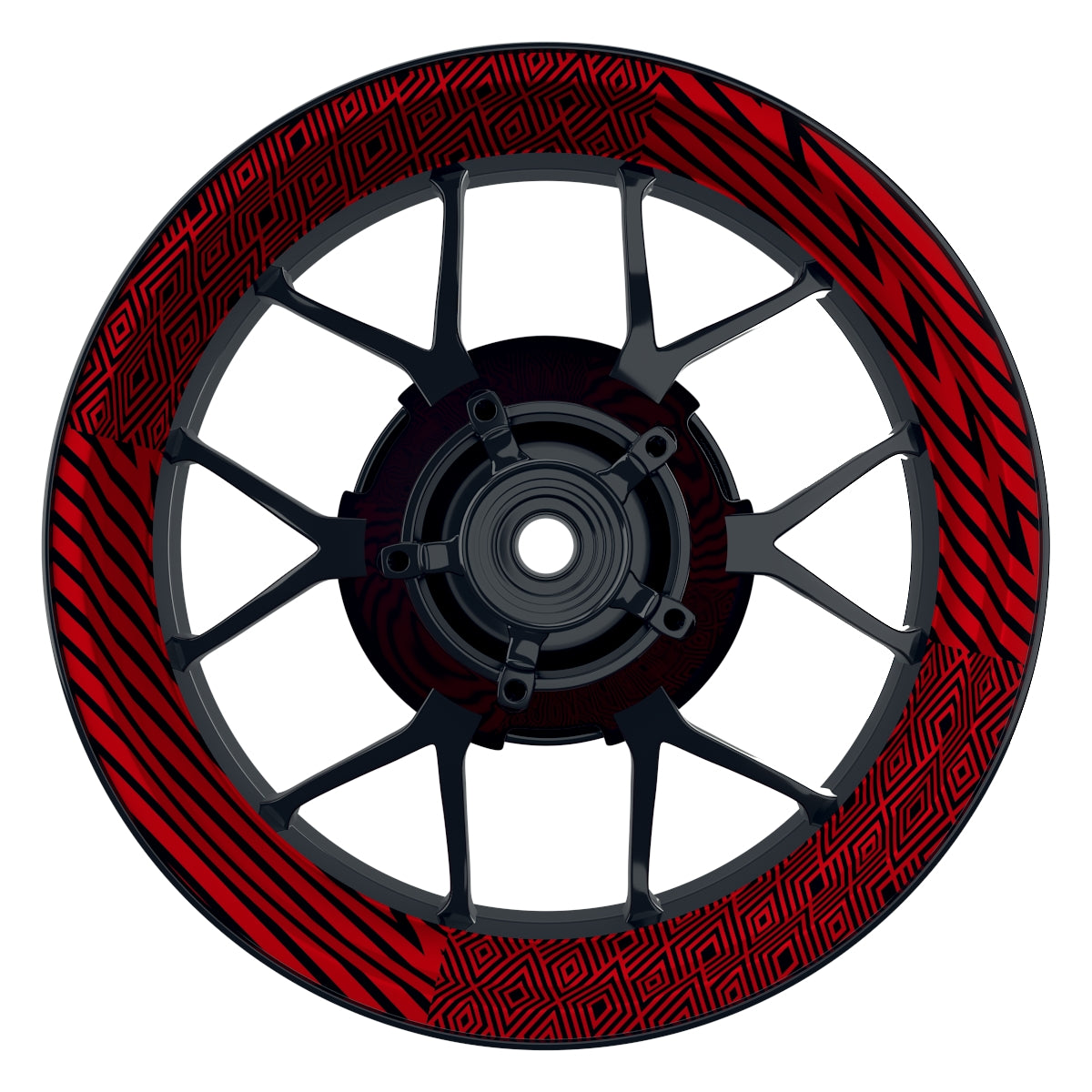 Felgenaufkleber Trouble schwarz Wheelsticker Premium rot