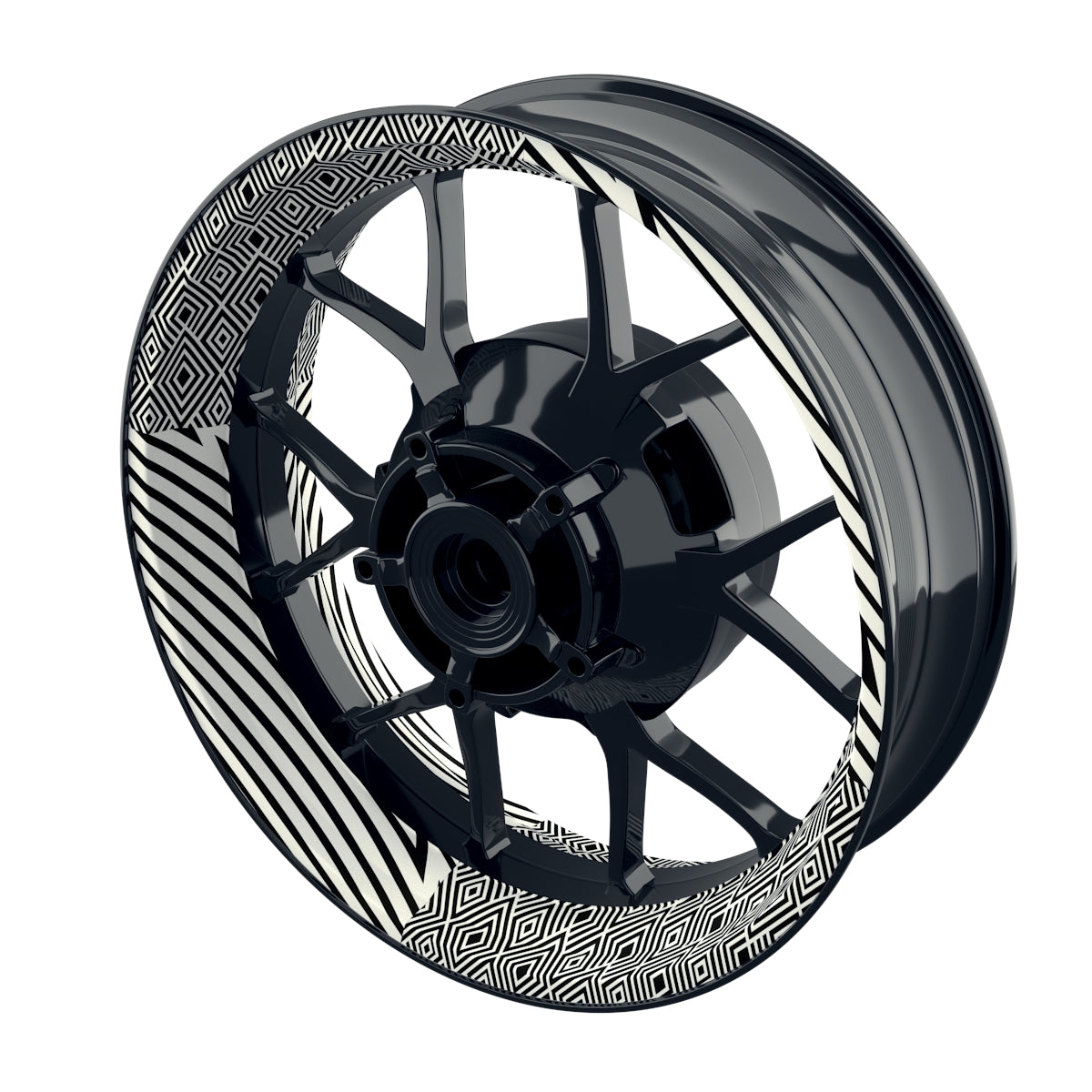 Felgenaufkleber Trouble schwarz Wheelsticker Premium weiss