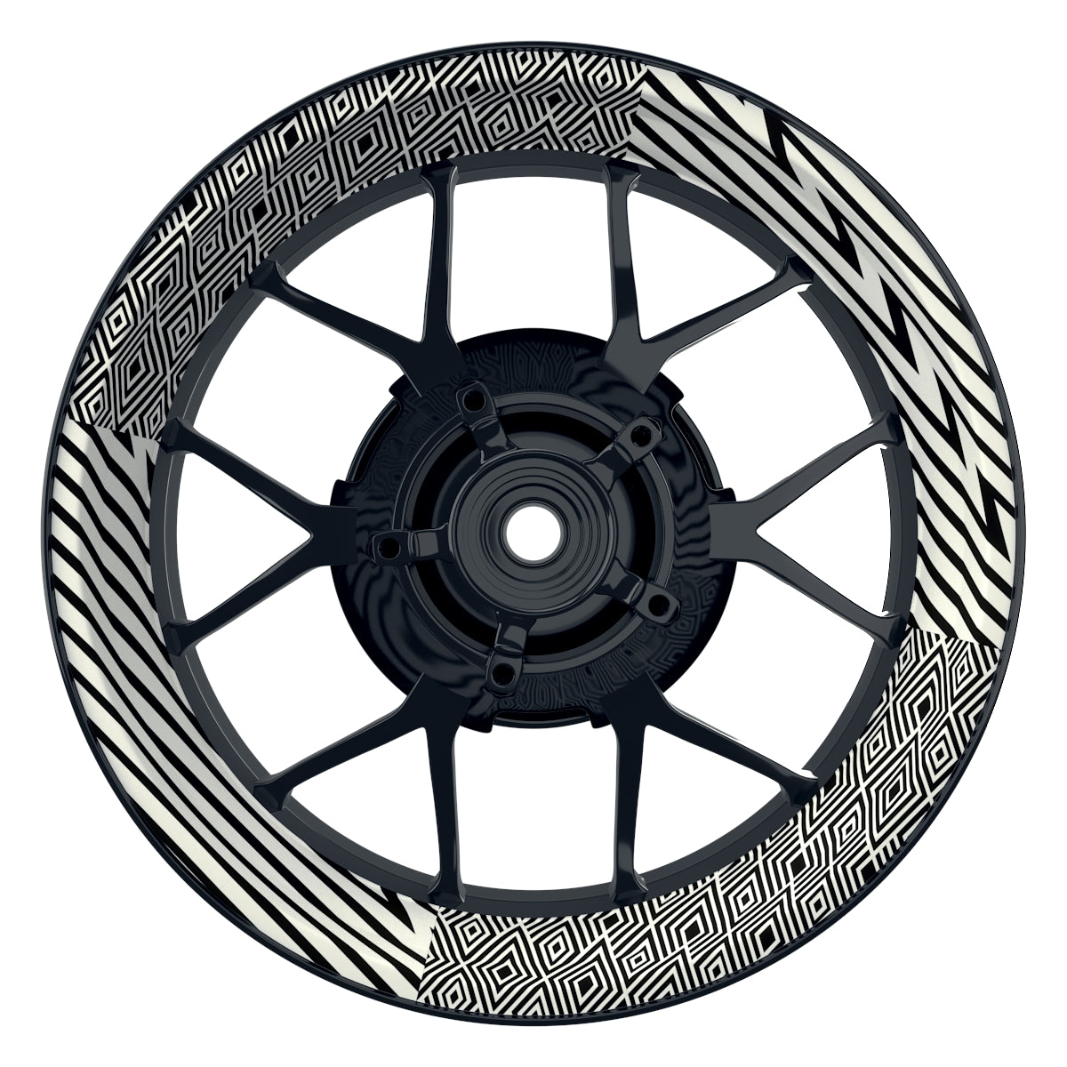 Felgenaufkleber Trouble schwarz Wheelsticker Premium weiss