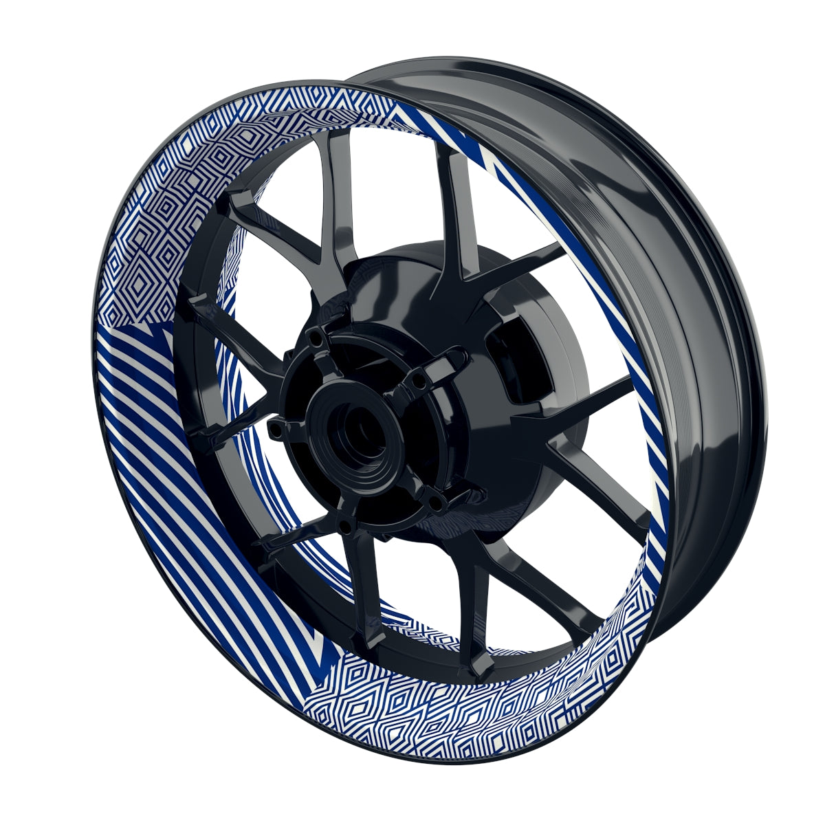 Felgenaufkleber Trouble weiss Wheelsticker Premium blau