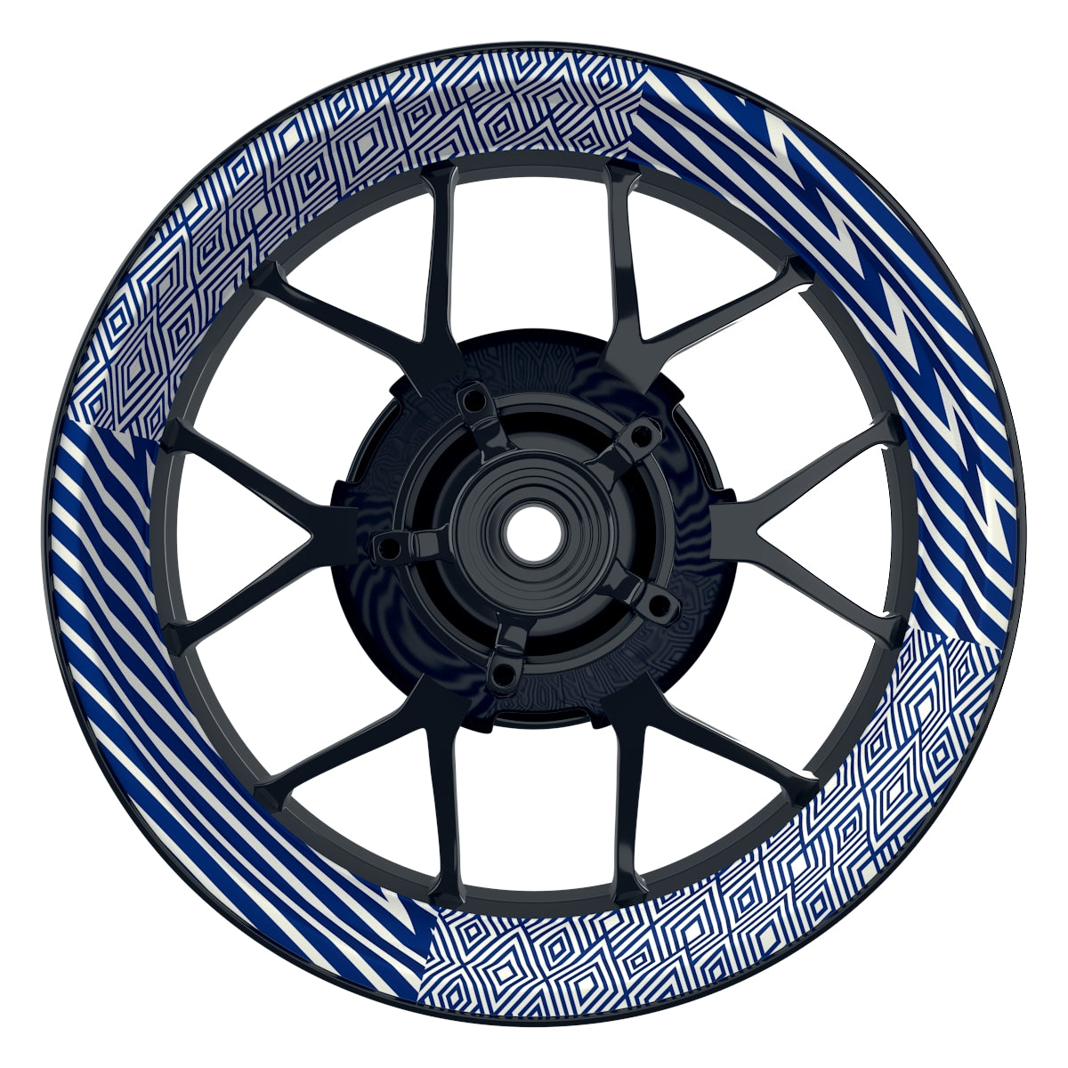 Felgenaufkleber Trouble weiss Wheelsticker Premium blau