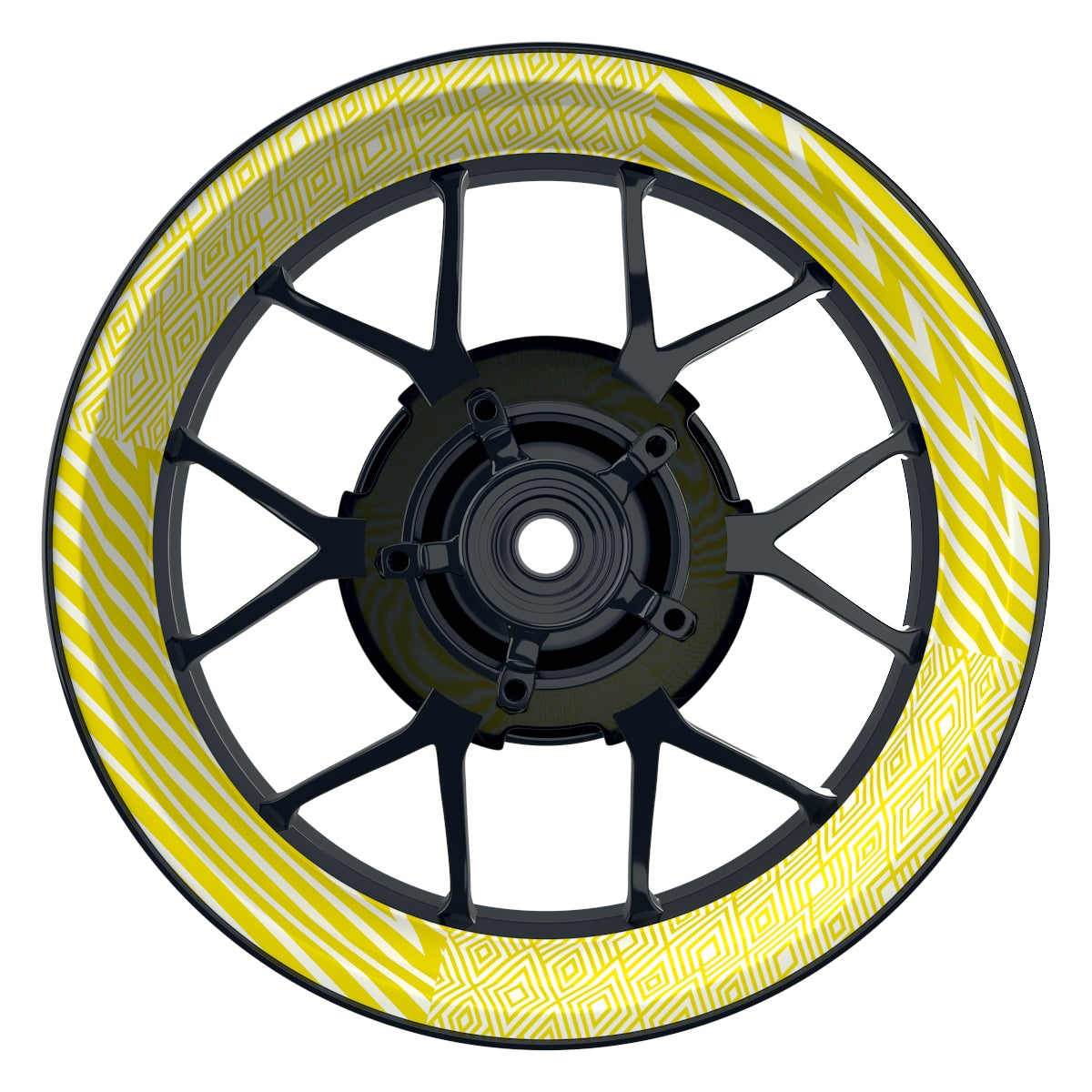 Felgenaufkleber Trouble weiss Wheelsticker Premium gelb