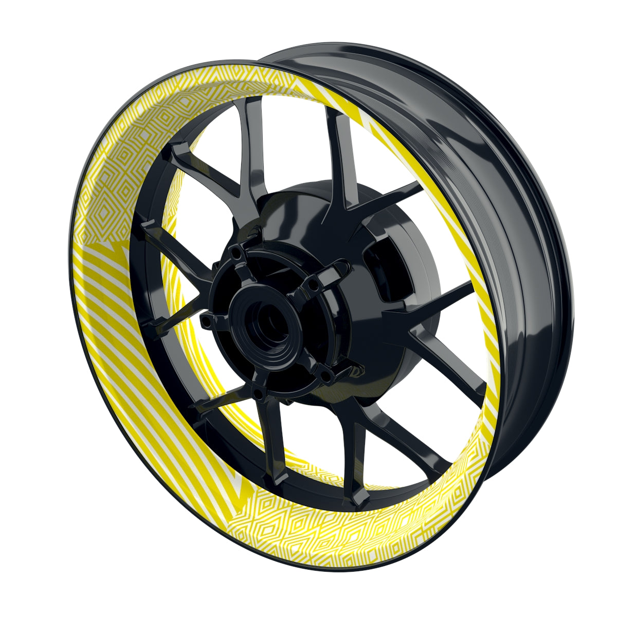 Felgenaufkleber Trouble weiss Wheelsticker Premium gelb