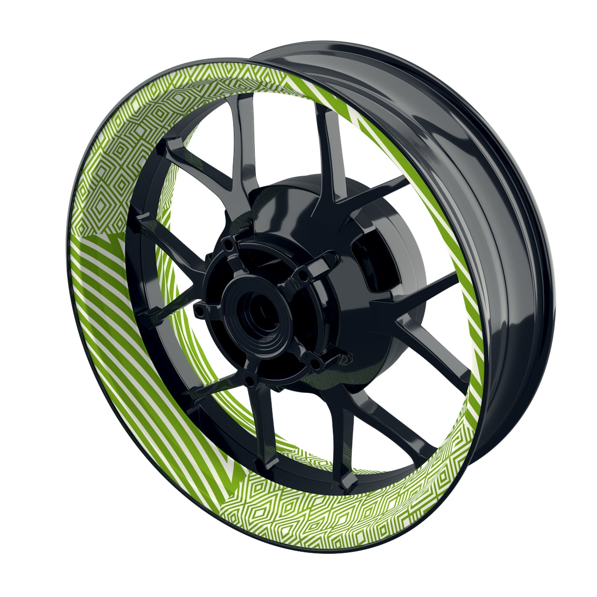 Felgenaufkleber Trouble weiss Wheelsticker Premium grün