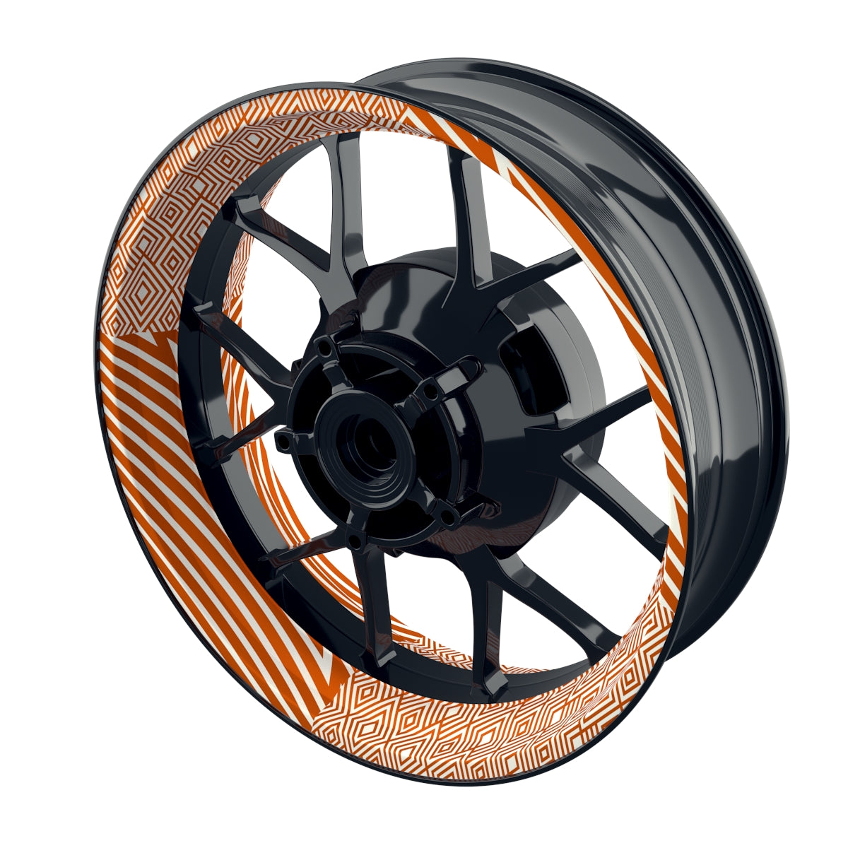 Felgenaufkleber Trouble weiss Wheelsticker Premium orange