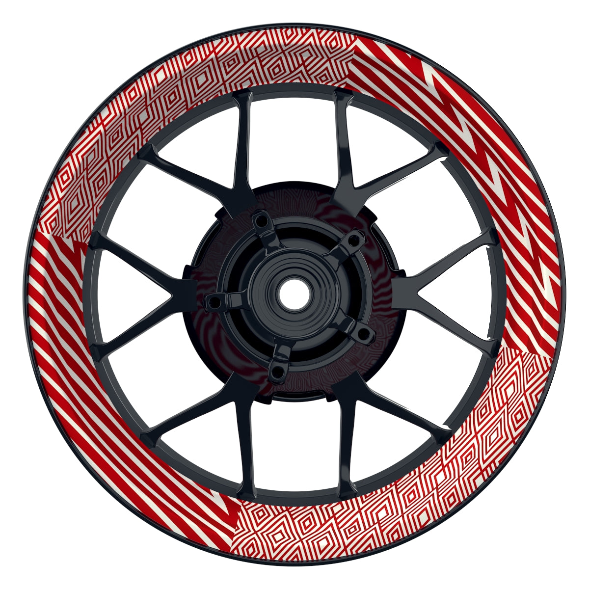 Felgenaufkleber Trouble weiss Wheelsticker Premium rot