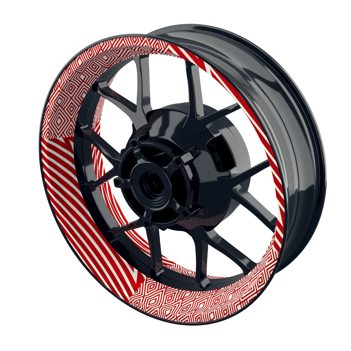 Felgenaufkleber Trouble weiss Wheelsticker Premium rot