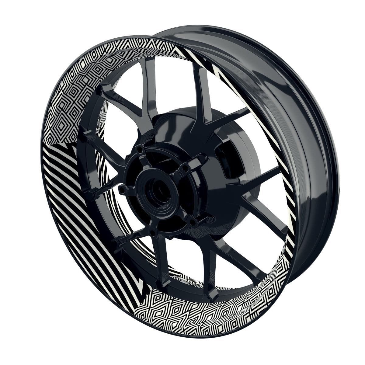 Felgenaufkleber Trouble weiss Wheelsticker Premium schwarz