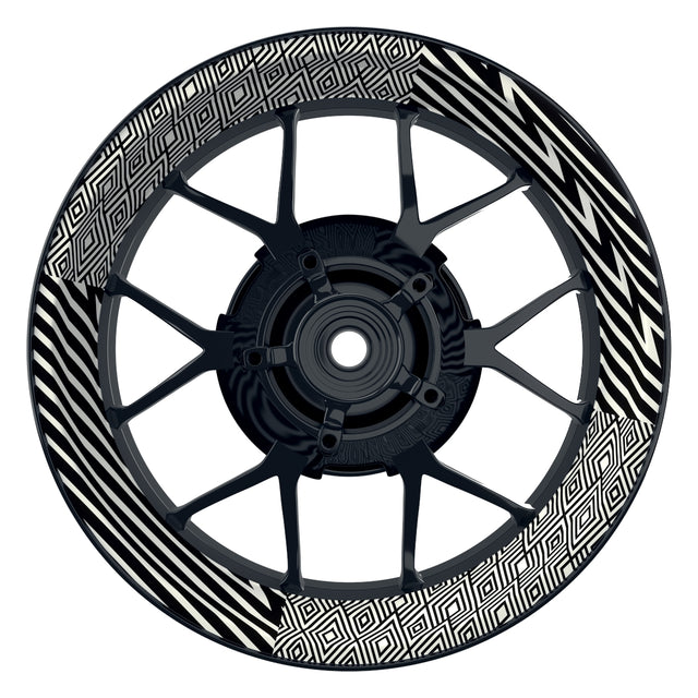Felgenaufkleber Trouble weiss Wheelsticker Premium schwarz