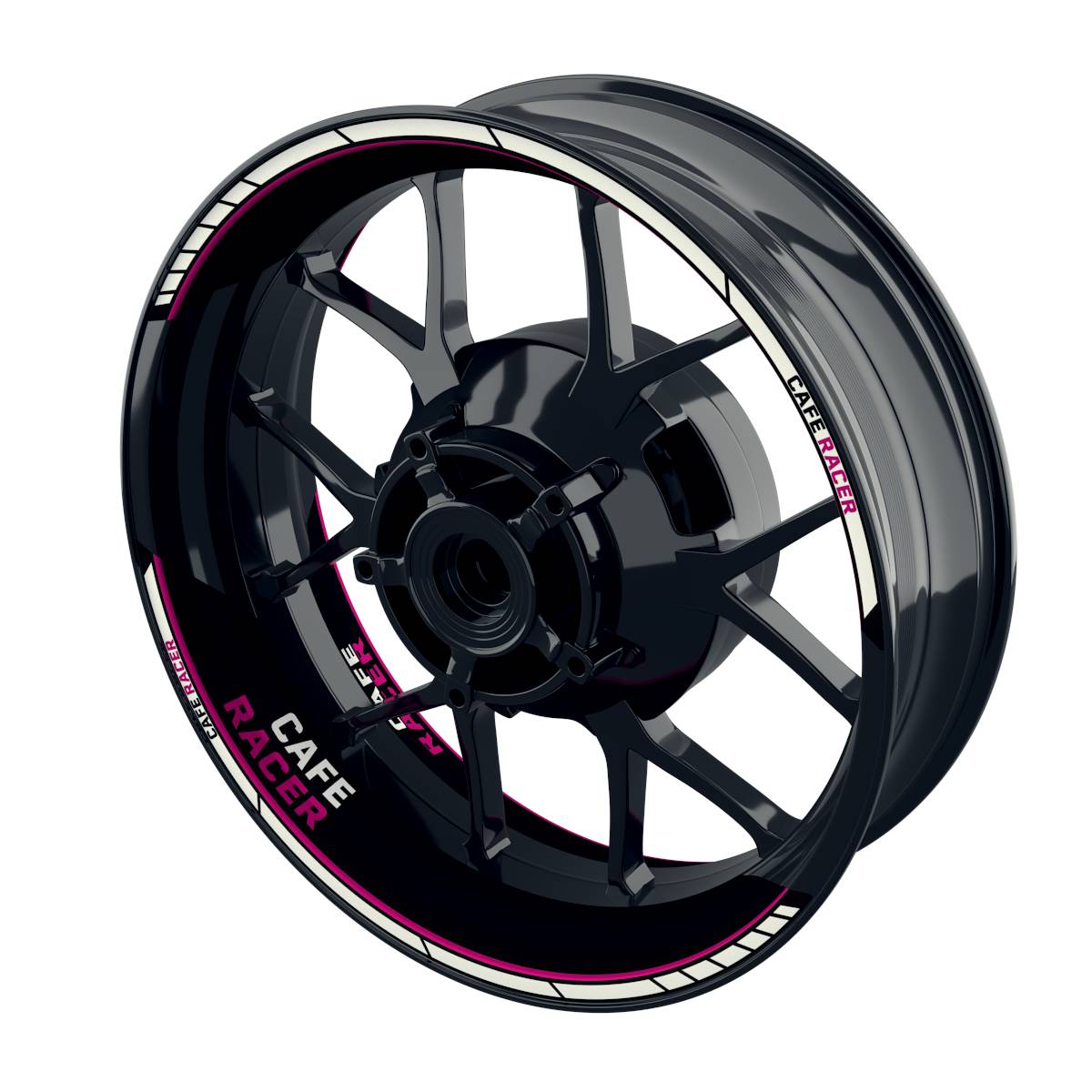 Felgenaufkleber Cafe Racer Clean Wheelsticker Premium geteilt pink