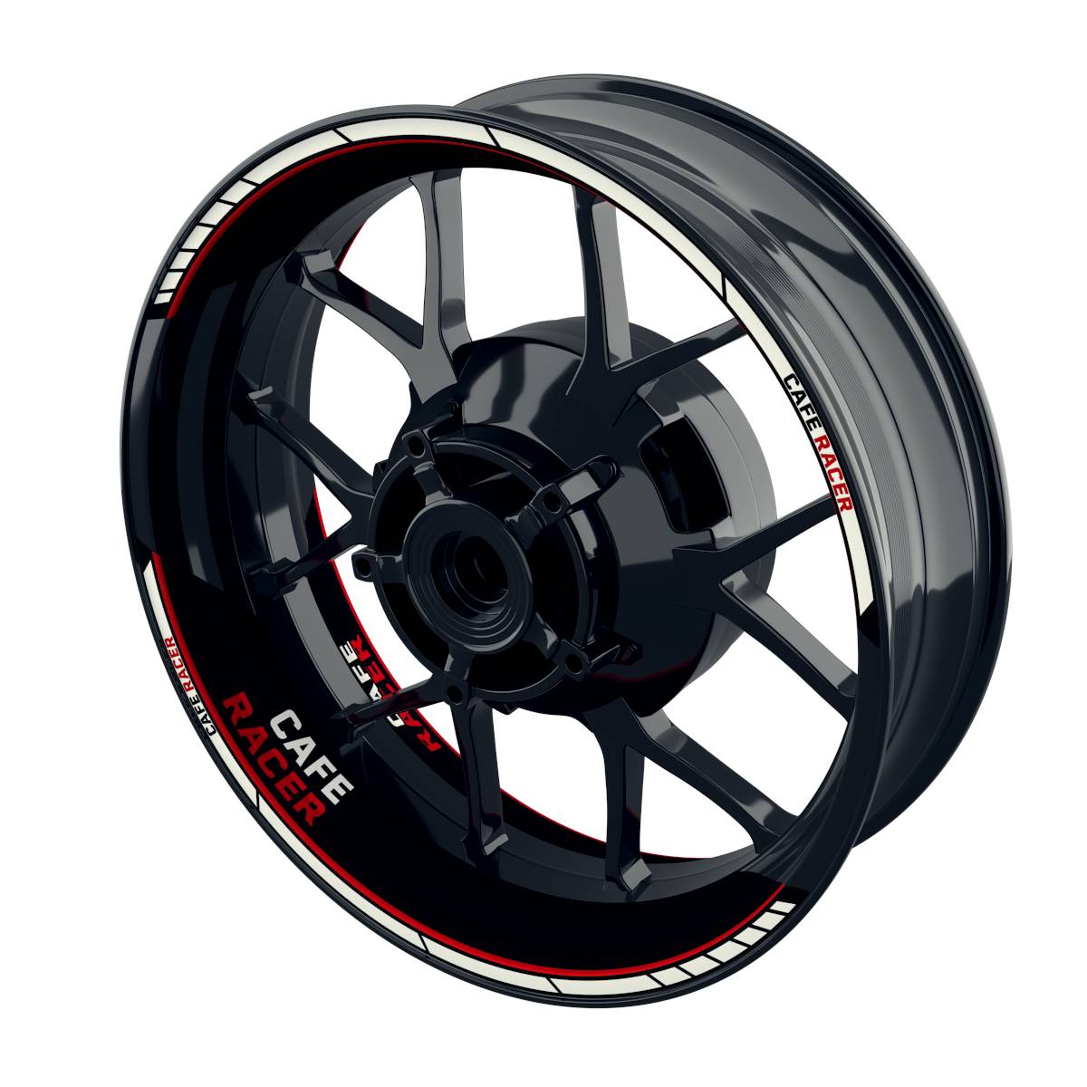 Felgenaufkleber Cafe Racer Clean Wheelsticker Premium geteilt rot