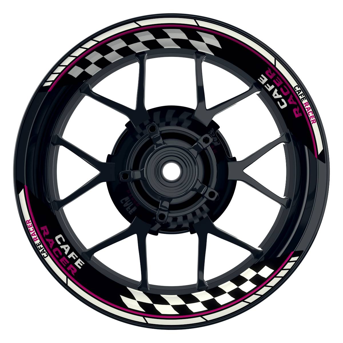 Felgenaufkleber Cafe Racer Grid Wheelsticker Premium geteilt pink