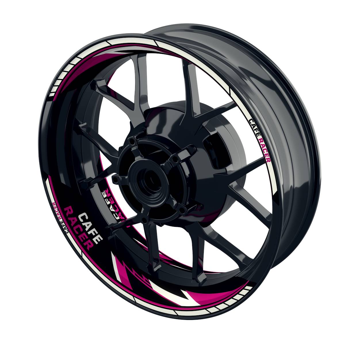 Felgenaufkleber Cafe Racer Razor Wheelsticker Premium geteilt pink