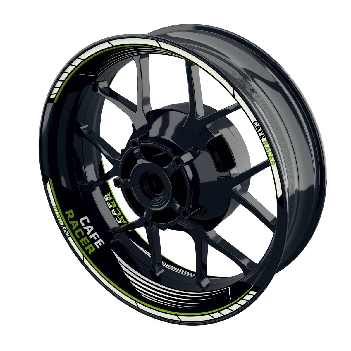 Felgenaufkleber Cafe Racer SAW Wheelsticker Premium geteilt grün