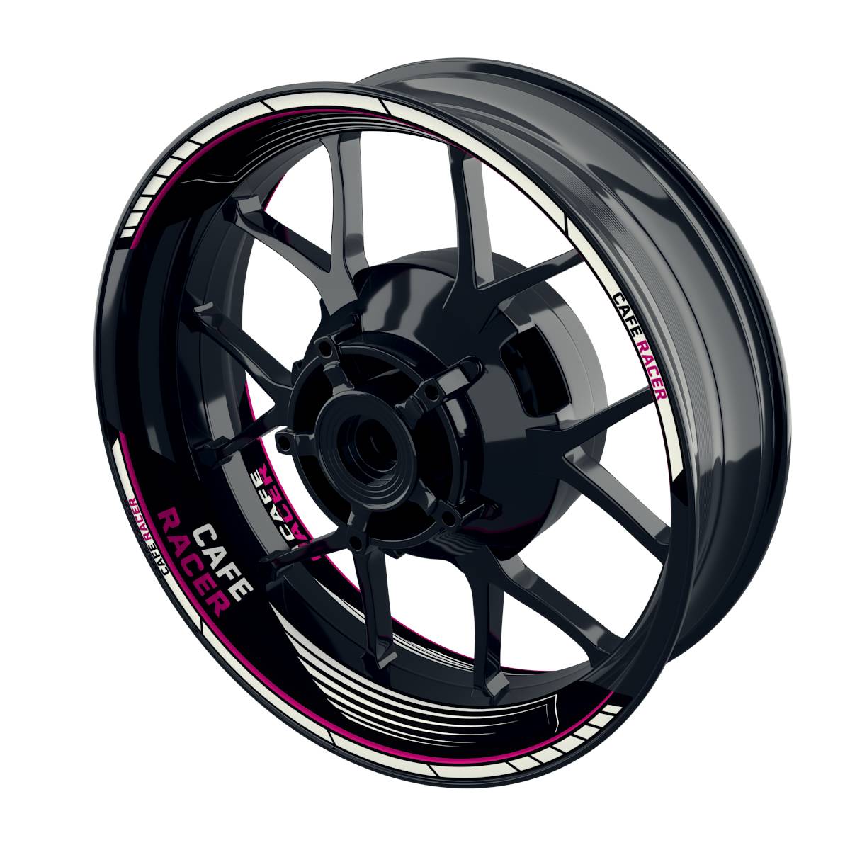 Felgenaufkleber Cafe Racer SAW Wheelsticker Premium geteilt pink
