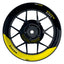 Felgenaufkleber Cafe Racer halb halb Wheelsticker Premium geteilt gelb