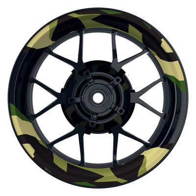 Felgenaufkleber Camouflage Eckig Gruen Wheelsticker Premium geteilt keine