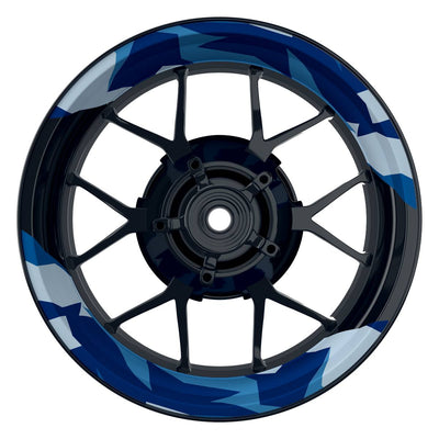 Felgenaufkleber Camouflage Eckig blau Wheelsticker Premium geteilt keine