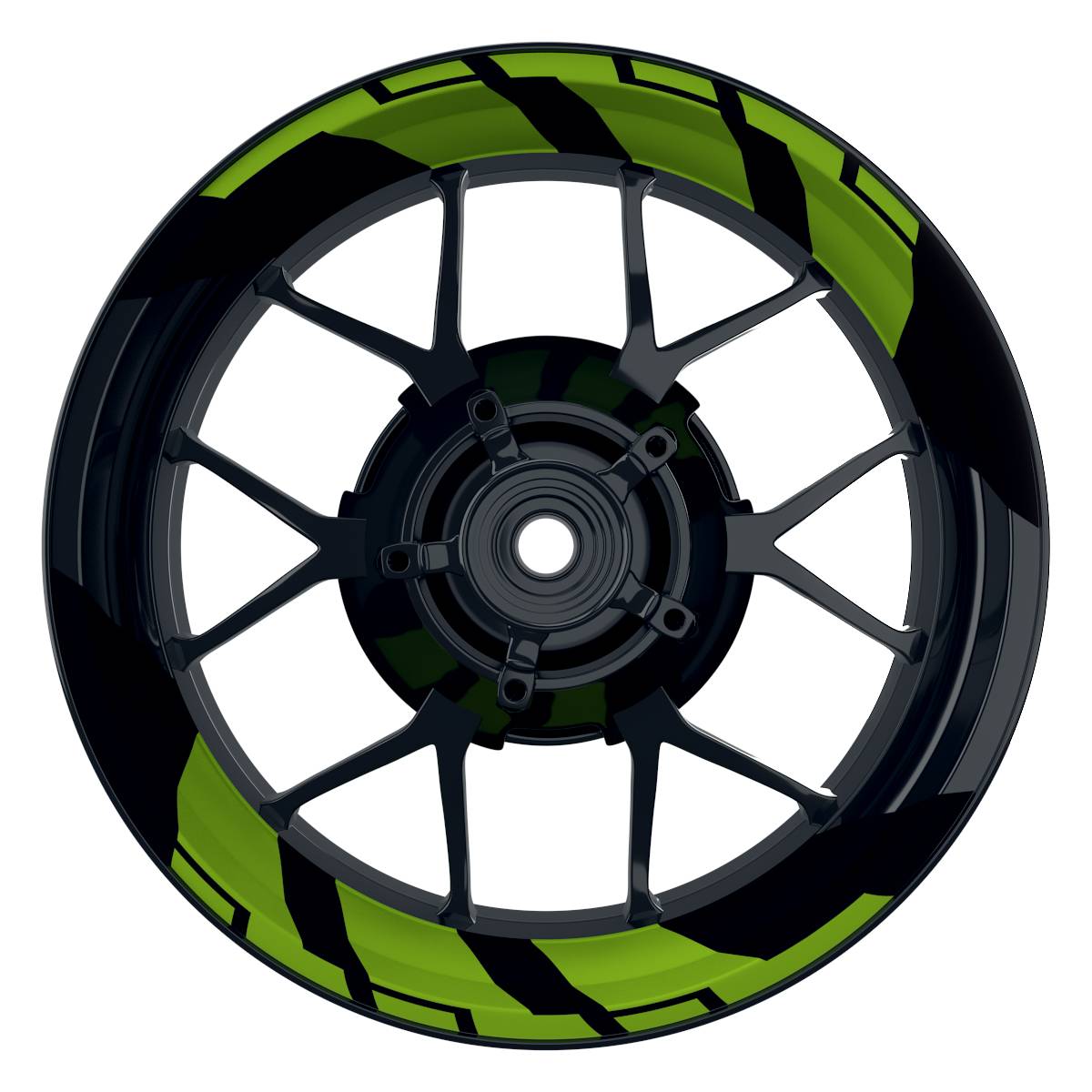 Felgenaufkleber Chainsaw schwarz Wheelsticker Premium geteilt grün