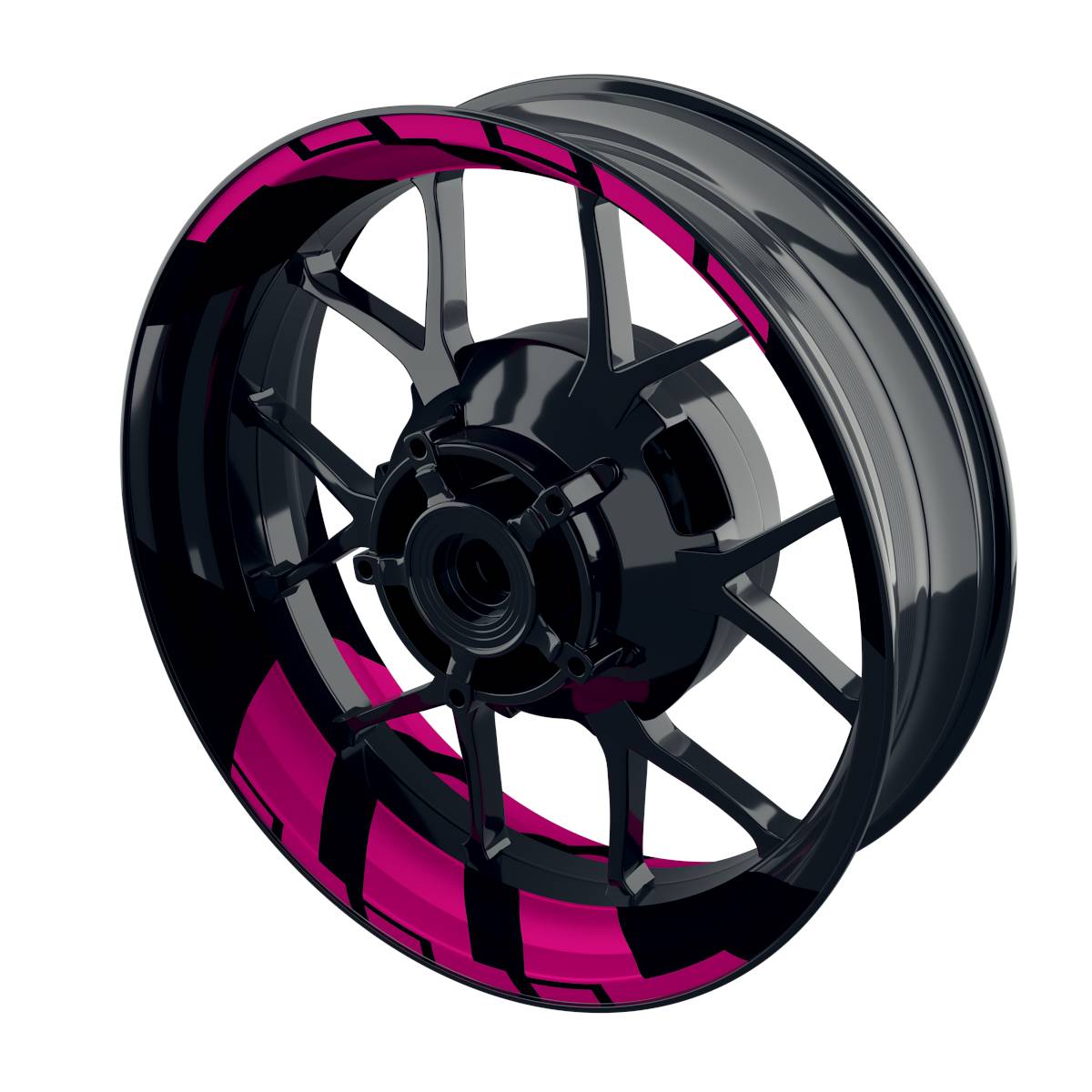 Felgenaufkleber Chainsaw schwarz Wheelsticker Premium geteilt pink