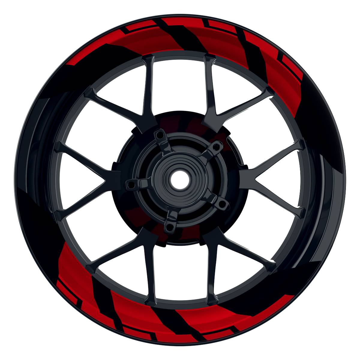 Felgenaufkleber Chainsaw schwarz Wheelsticker Premium geteilt rot
