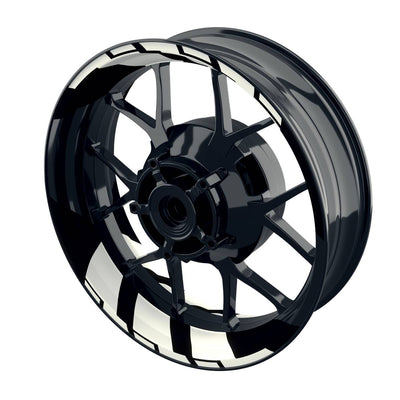 Felgenaufkleber Chainsaw schwarz Wheelsticker Premium geteilt weiss