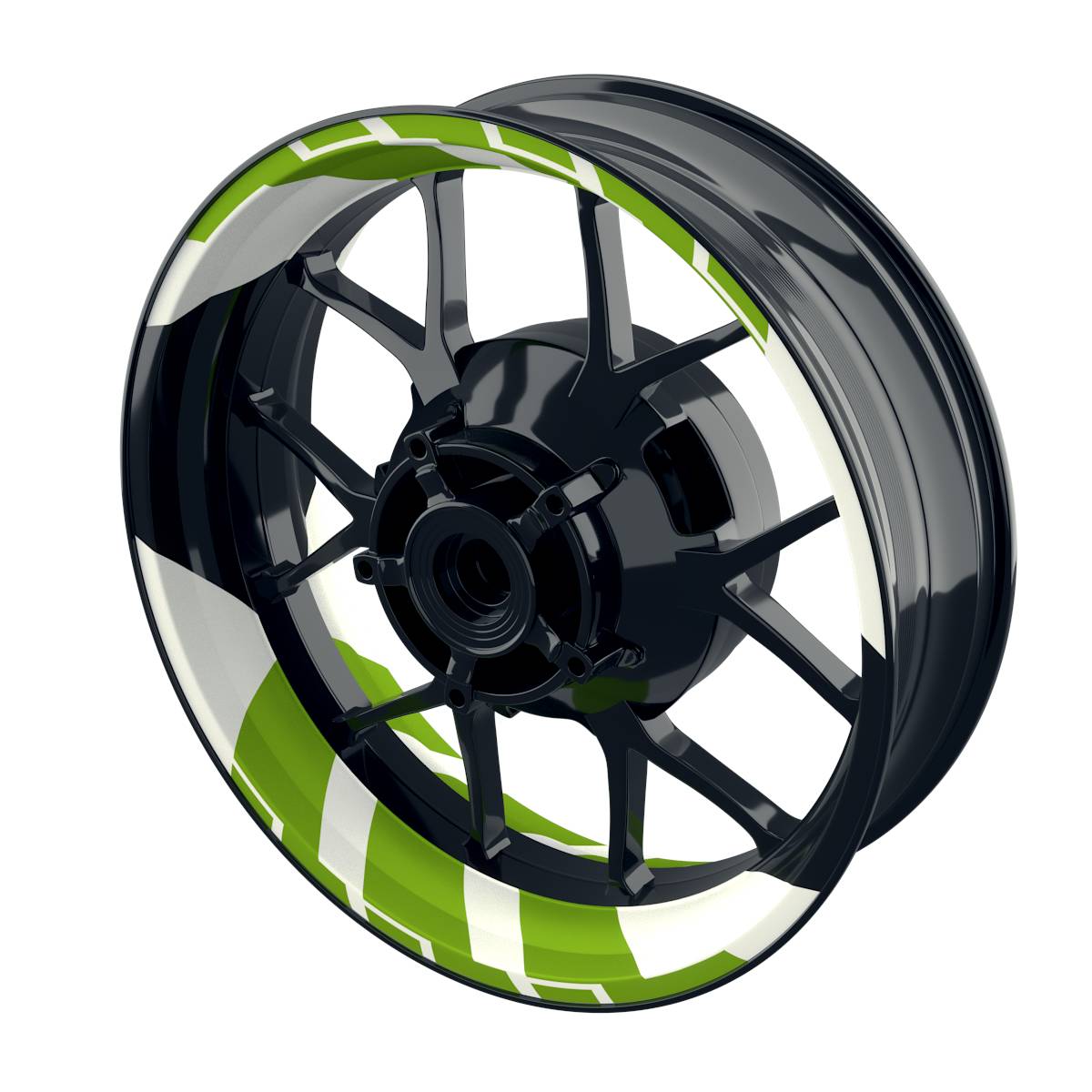 Felgenaufkleber Chainsaw weiss Wheelsticker Premium geteilt grün