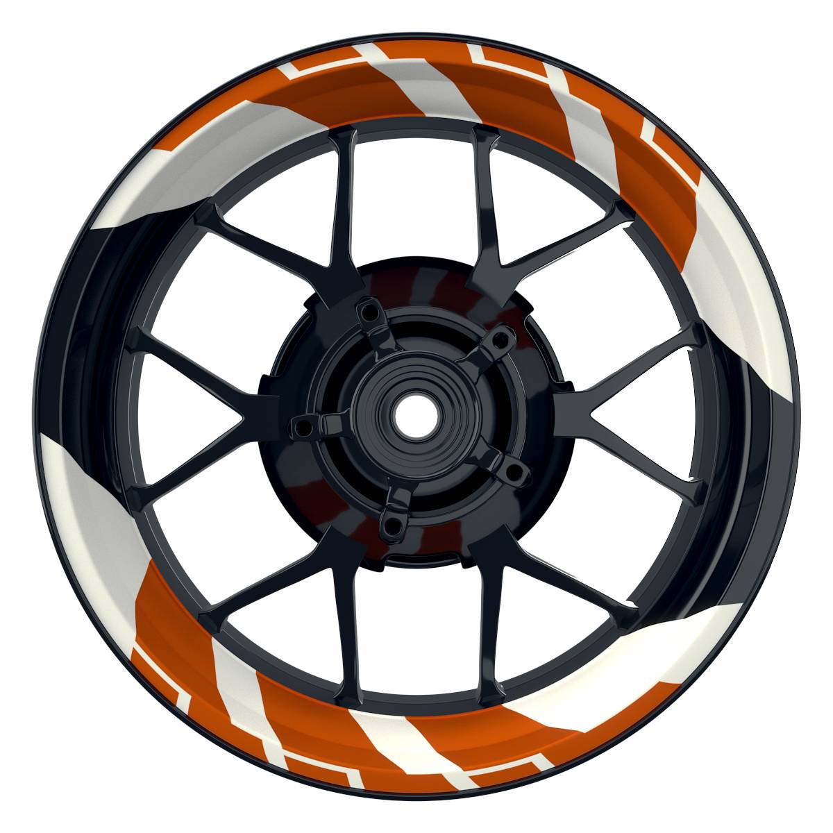 Felgenaufkleber Chainsaw weiss Wheelsticker Premium geteilt orange