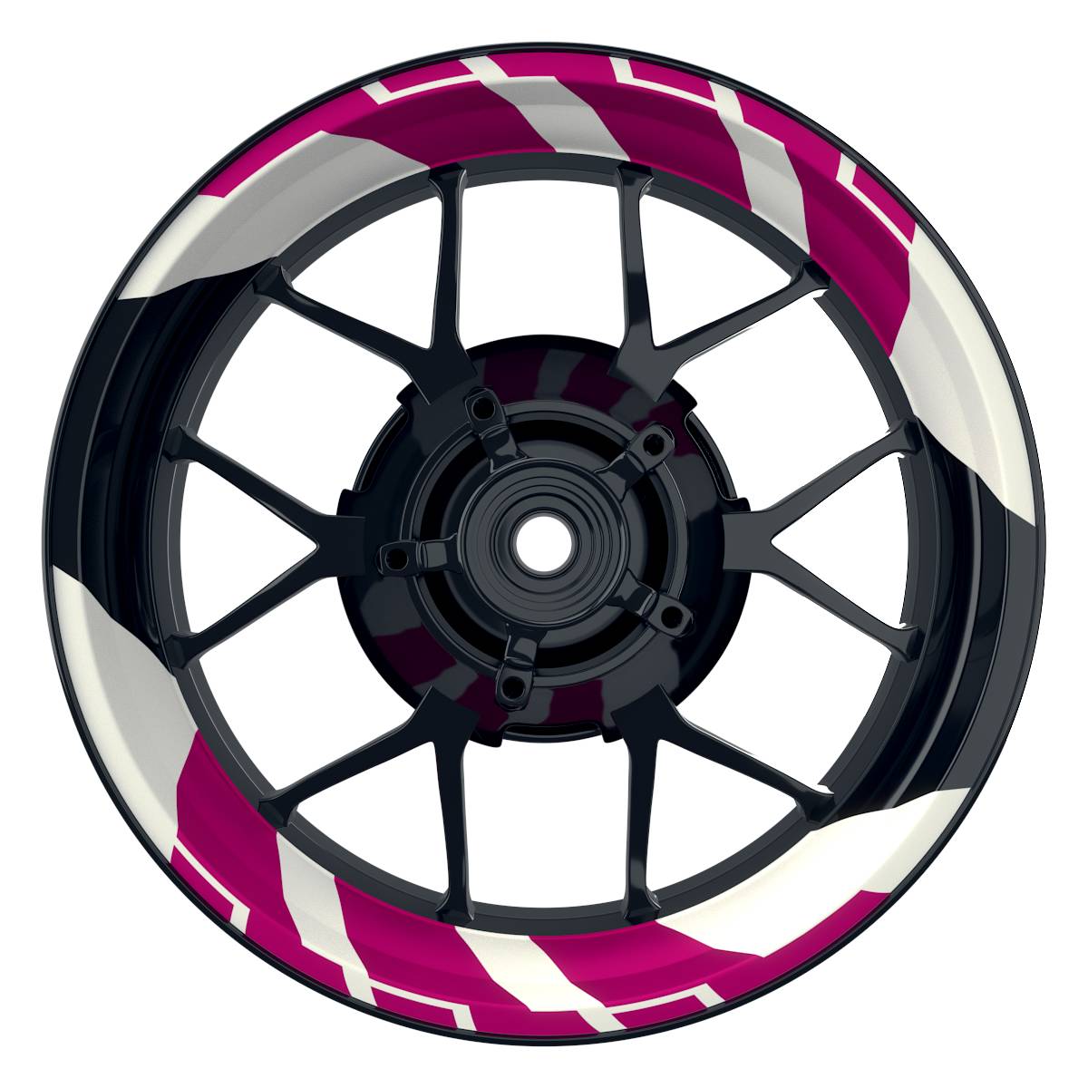 Felgenaufkleber Chainsaw weiss Wheelsticker Premium geteilt pink
