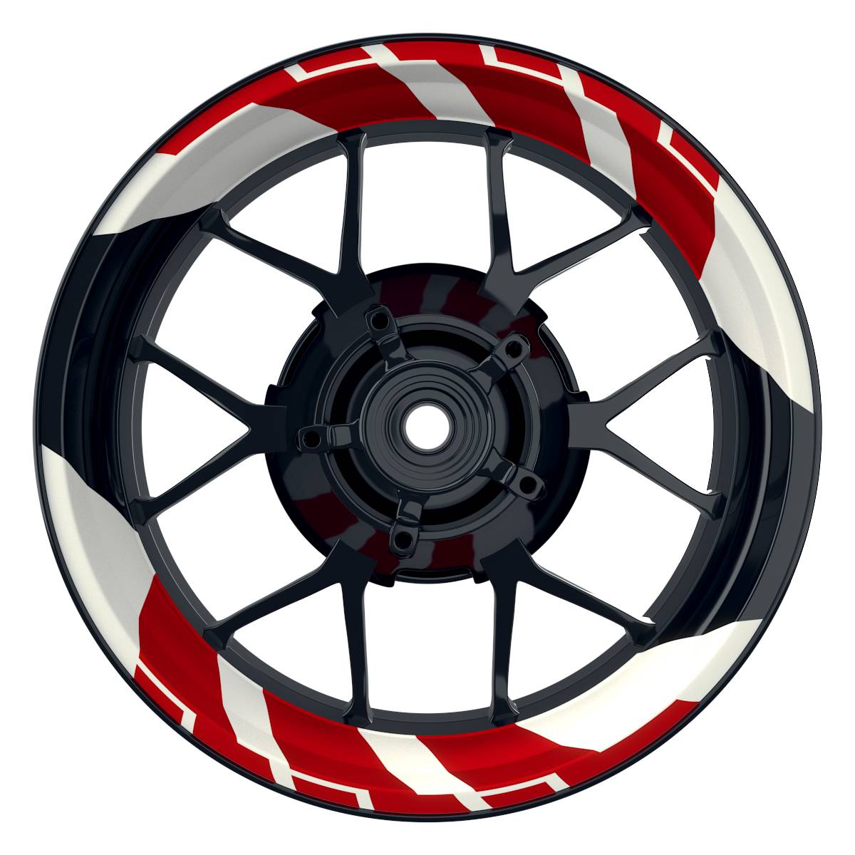 Felgenaufkleber Chainsaw weiss Wheelsticker Premium geteilt rot