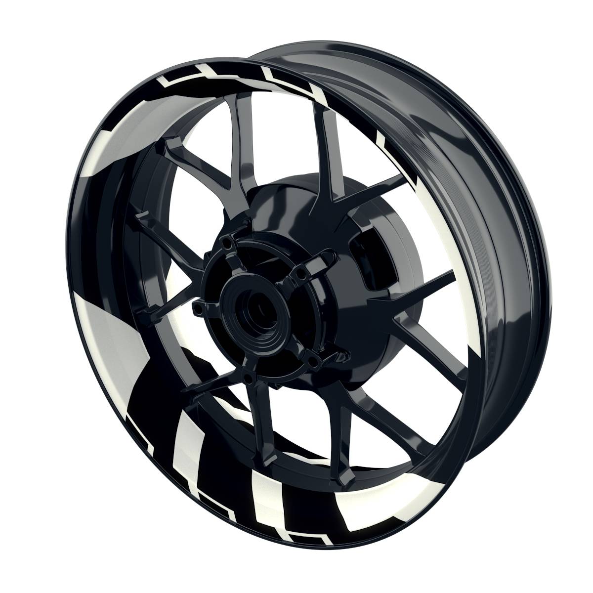 Felgenaufkleber Chainsaw weiss Wheelsticker Premium geteilt schwarz