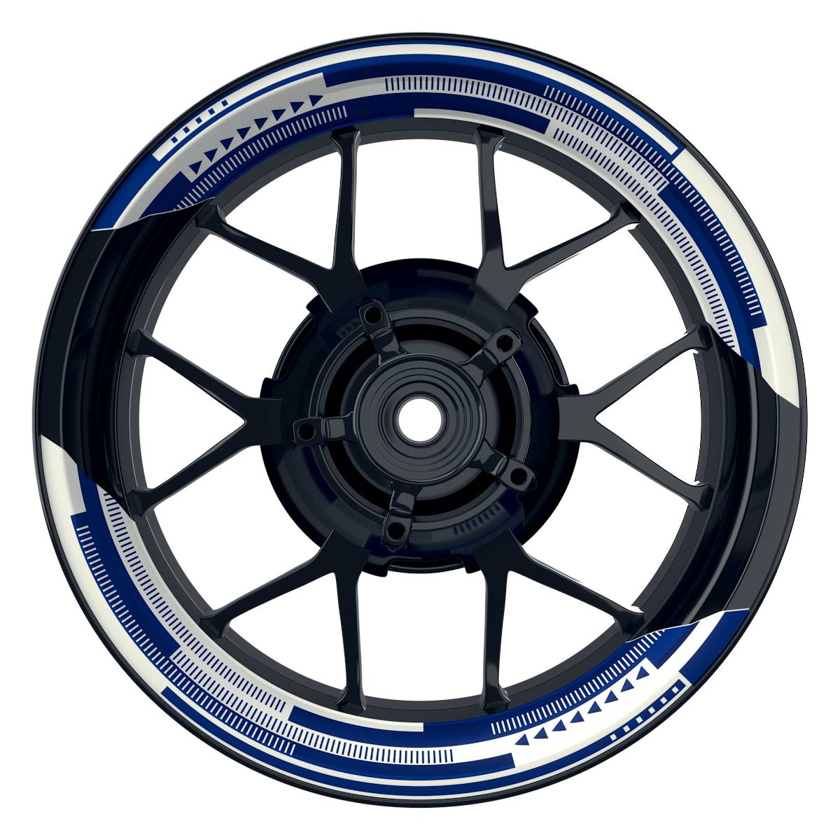 Felgenaufkleber Cybertech weiss Wheelsticker Premium geteilt blau