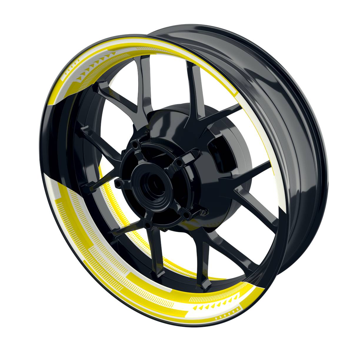 Felgenaufkleber Cybertech weiss Wheelsticker Premium geteilt gelb