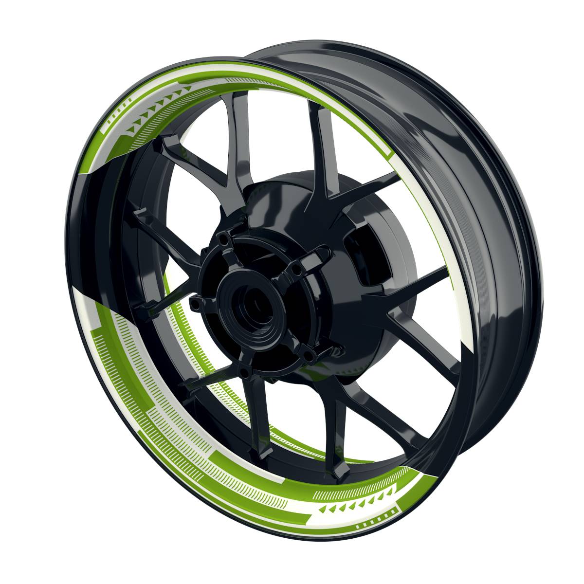 Felgenaufkleber Cybertech weiss Wheelsticker Premium geteilt grün