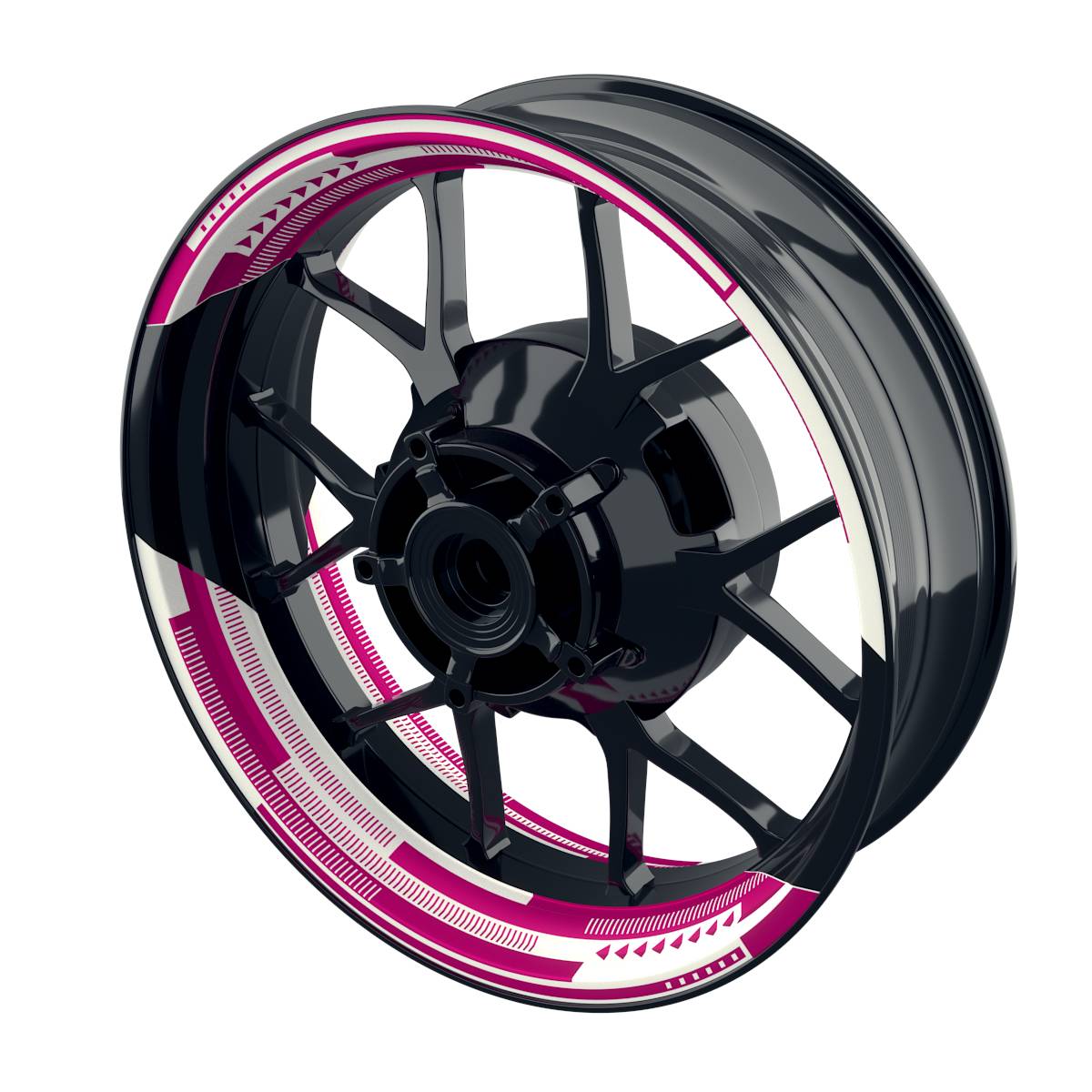 Felgenaufkleber Cybertech weiss Wheelsticker Premium geteilt pink