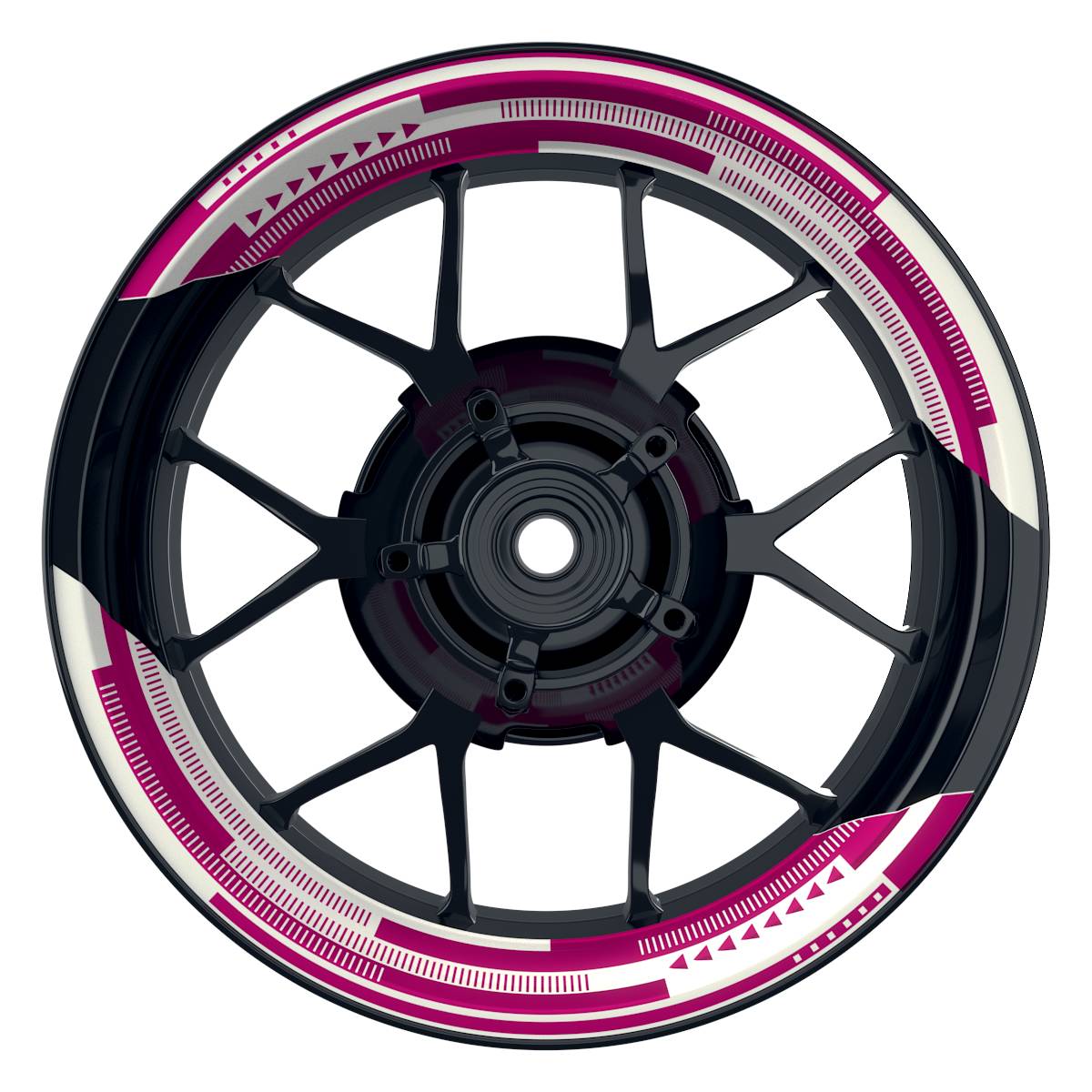 Felgenaufkleber Cybertech weiss Wheelsticker Premium geteilt pink