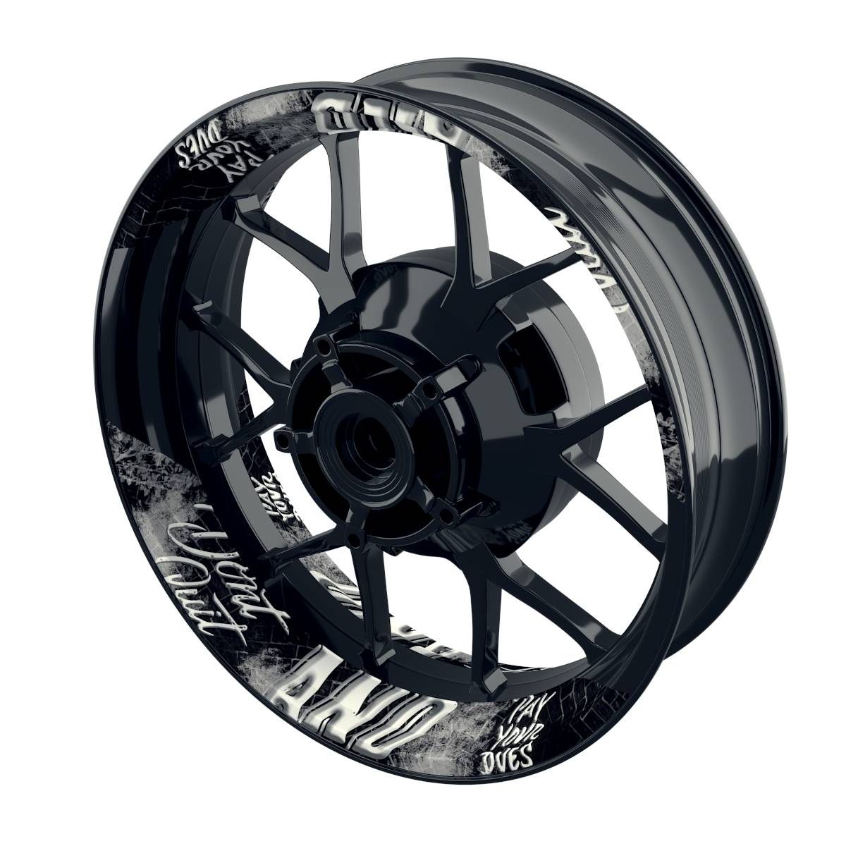 Felgenaufkleber Dontquit Premium geteilt schwarz