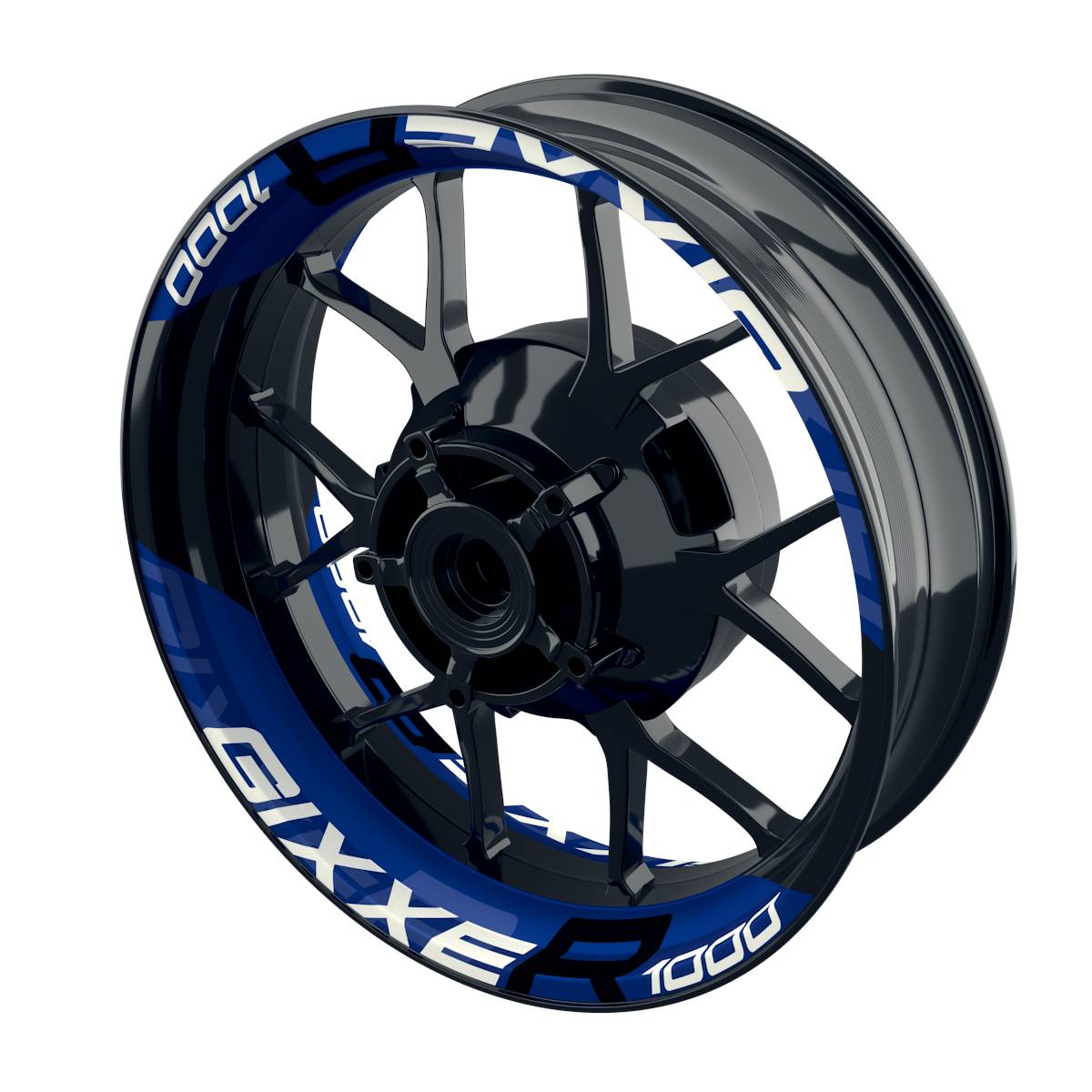 Suzuki GSXR 1000 Felgenaufkleber Gixxer 1000 einfarbig V2 Wheelsticker Premium geteilt blau
