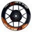 Suzuki GSXR 750 Felgenaufkleber GIXXER 750 halb halb V2 Wheelsticker Premium geteilt orange