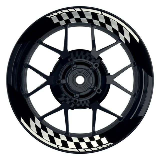 Felgenaufkleber GRID schwarz Wheelsticker Premium geteilt weiss