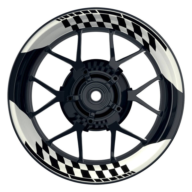 Felgenaufkleber GRID weiss Wheelsticker Premium geteilt schwarz