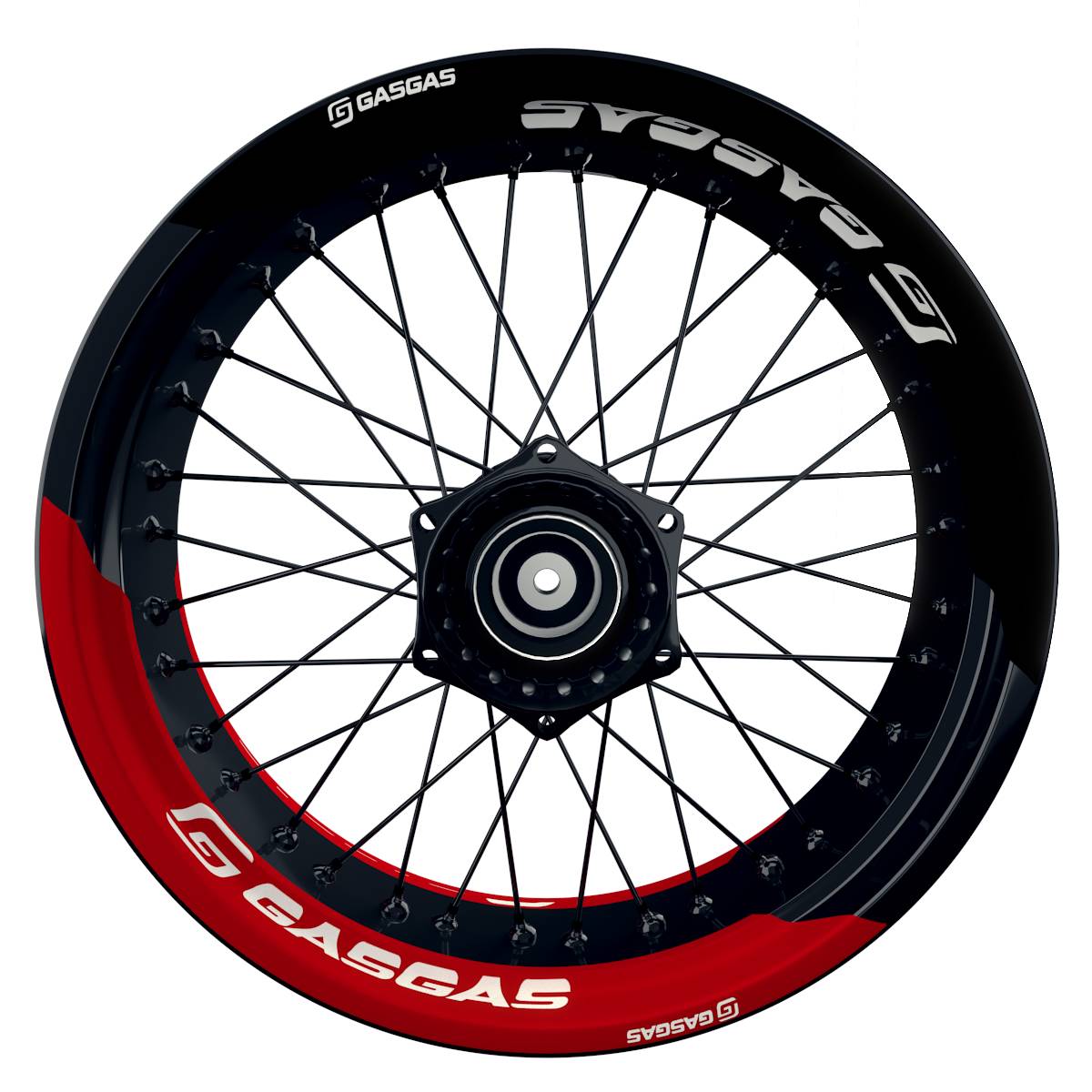 GASGAS Felgenaufkleber geteilt Fifty Fifty V1 rot