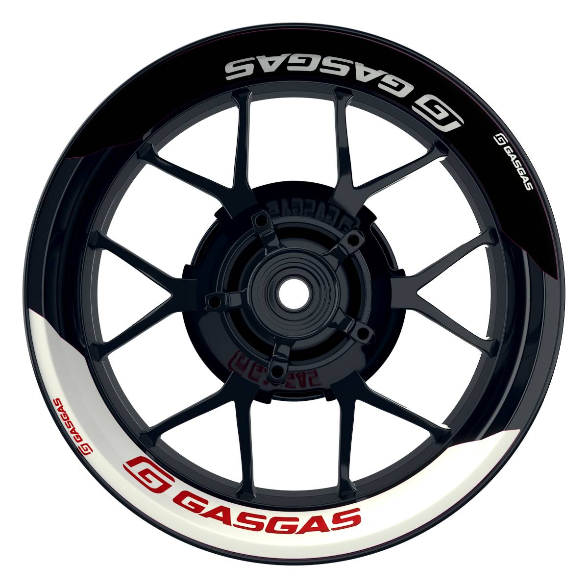 GASGAS Felgenaufkleber geteilt Fifty Fifty V2 weiss