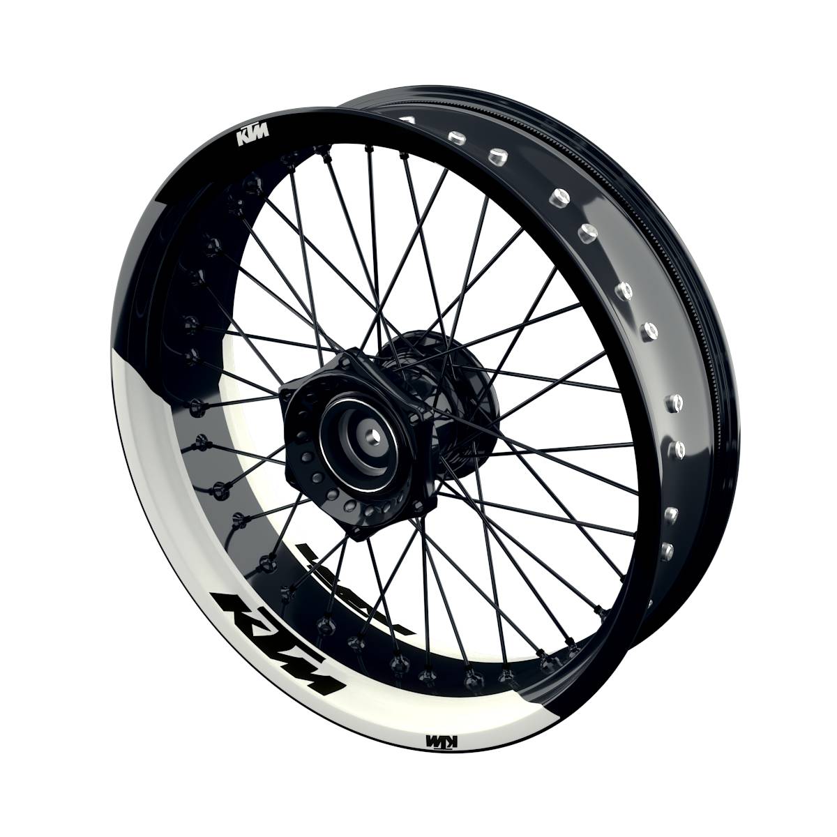 Felgenaufkleber KTM geteilt Fifty Fifty V2 weiss