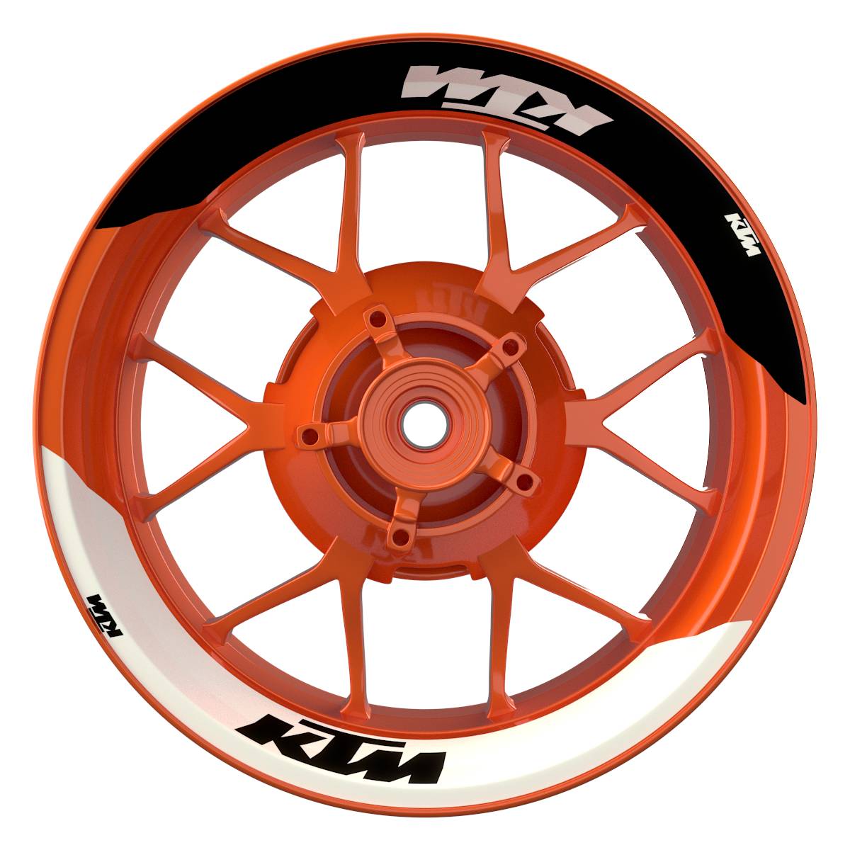 Felgenaufkleber KTM geteilt Fifty Fifty V2 weiss